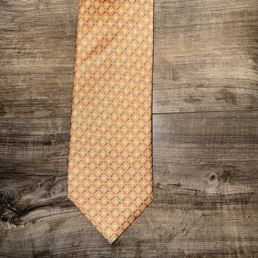 Alynn Neckwear Men's‎ Necktie Tie Silk Satin With Golf Ball And Tees